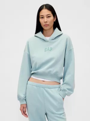 Női pulóver GAP LOGO CROPPED HOODIE PULLOVER 841725-20 VILÁGOS ŐSZ