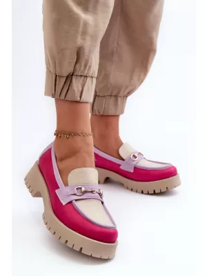 Női mokaszinok ZAZOO 3475 BÉZS/FUSCHIA/LILA