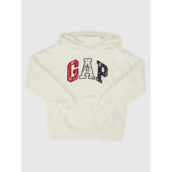  Gyermek pulóver GAP LOGO PULLOVER HOODIE 781865-00 ÚJ TÖRTFEHÉR 