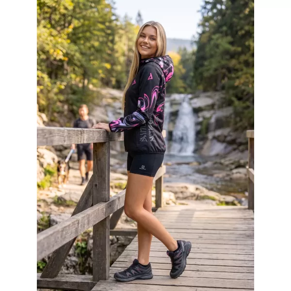  Női prémium softshell kabát ALTISPORT VOJ/ALW064JACK01 FEKETE RÓZSASZÍN 