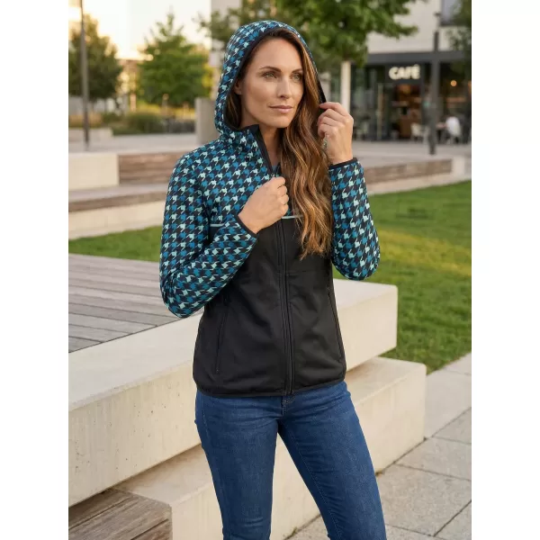  Női prémium softshell kabát ALTISPORT VOJ/ALW048JACK01 FEKETE ÉS KÉK 