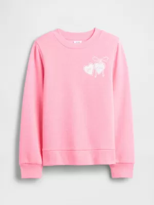 Gyermek pulóver GAP CREW SWEATSHIRT 839149-05 NEON RÓZSASZÍN RÓZSA