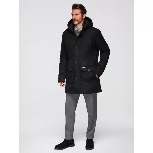  Férfi parka OMBRE OM-JAPJ-0287 FEKETE 