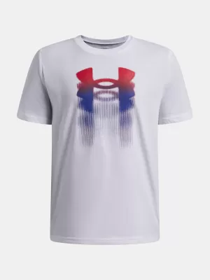 Fiú póló UNDER ARMOUR B LOGO BLUR SS 6009280-100 FEHÉR