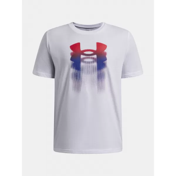  Fiú póló UNDER ARMOUR B LOGO BLUR SS 6009280-100 FEHÉR 