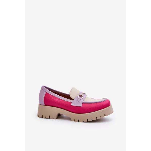  Női mokaszinok ZAZOO 3475 BÉZS/FUSCHIA/LILA 