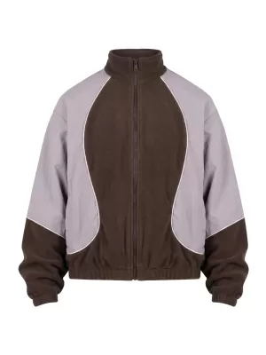 Férfi tréningruha kabát URBAN CLASSICS TB8602-23085 BARNA/HALVÁNYLILA