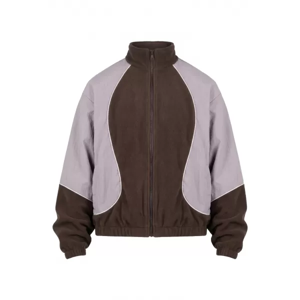  Férfi tréningruha kabát URBAN CLASSICS TB8602-23085 BARNA/HALVÁNYLILA 