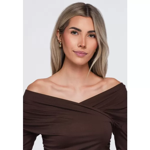  Női blúz OMBRE OW-TS-E0088 BARNA 