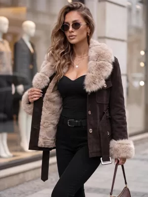 Női kabát DSTREET TY5851 BARNA