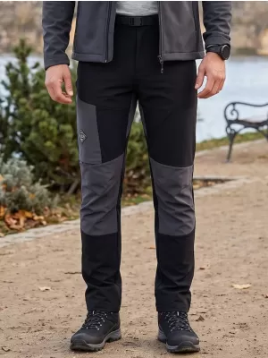 Férfi softshell nadrág ALPINE PRO AKAN 3 FEKETE