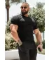 Férfi pólók NEBBIA MIKE MUSCLE FIT 158 FEKETE