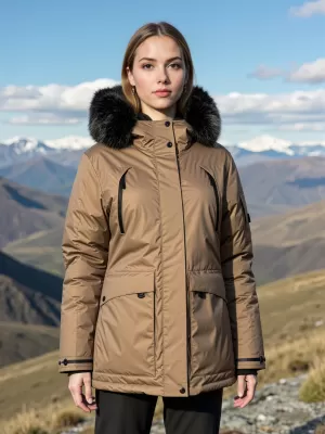 Női téli kabát ALPINE PRO WERDA 3 SZÉPIA ÁRNYALAT