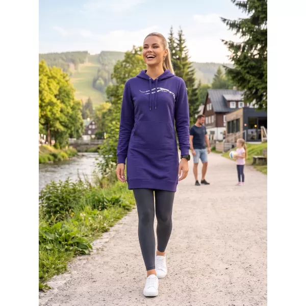  Hosszabbított női pulóver ALTISPORT ALW001419 ÉJFÉLKÉK 