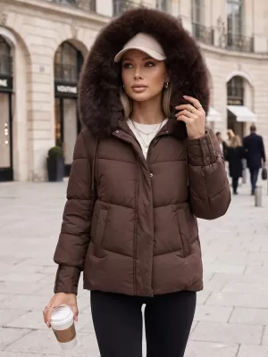 Női kabát DSTREET TY5894 BARNA
