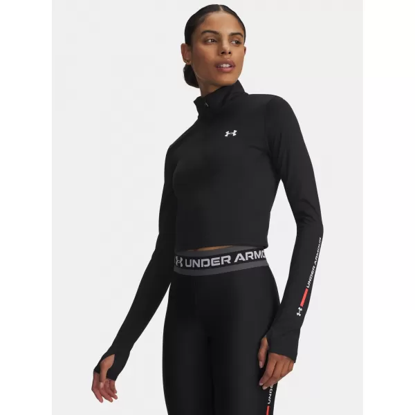  Női póló UNDER ARMOUR TECH BRANDED 1/2 ZIP 6009988-001 FEKETE 