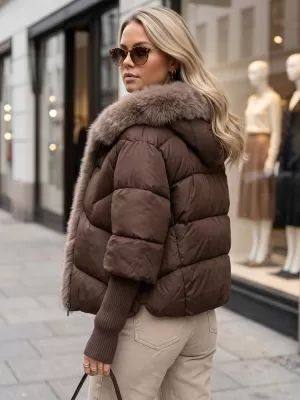 Női kabát DSTREET TY5989 BARNA