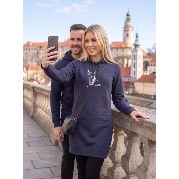  Hosszabbított női pulóver ALTISPORT ALW091419 SÖTÉTKÉK 
