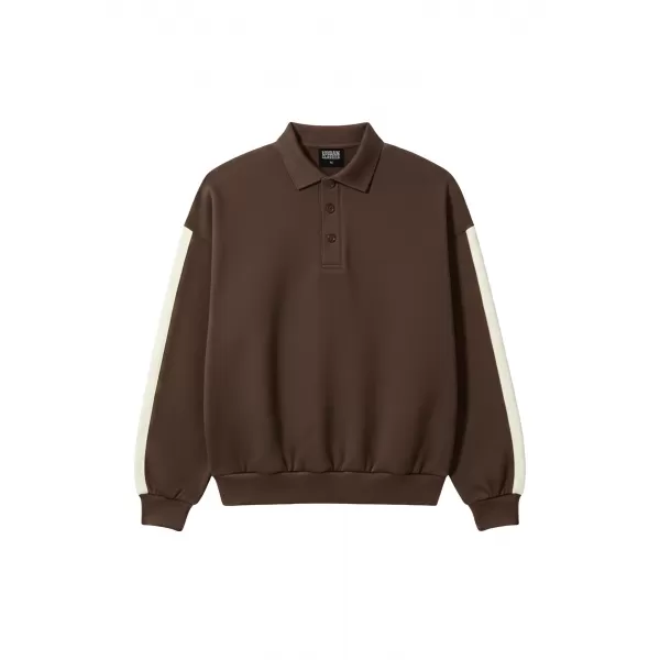  Férfi póló gallérral URBAN CLASSICS TB8595-00075 BARNA 