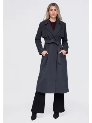 Női kabát OMBRE OW-CT-E0005 SÖTÉTSZÜRKE