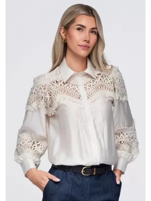 Női ing OMBRE OW-SH-E0075 BÉZS