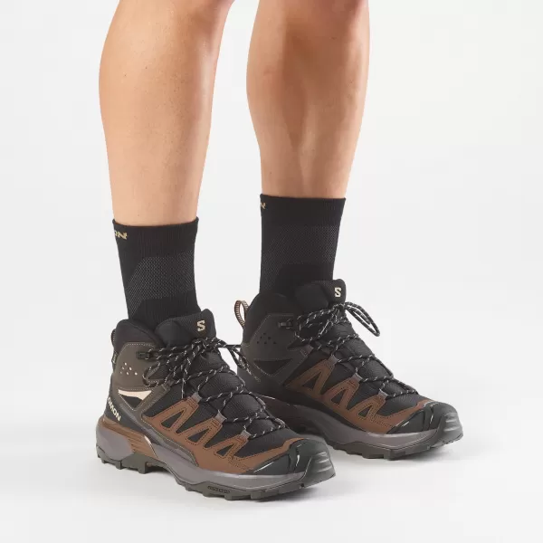  Férfi cipők SALOMON X ULTRA 360 MID GORE-TEX L45473200 FEKETE/SÖTÉT SIRÁLY SZÜRKE/SÖTÉT FÖLD 