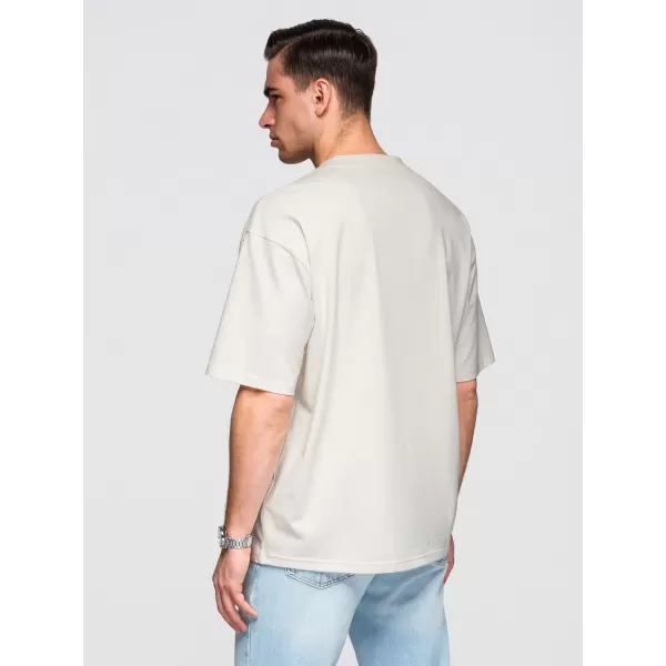 Férfi póló OMBRE OM-TSBC-0291 FEKETE/TÖRTFEHÉR/HALVÁNY OLÍVA 