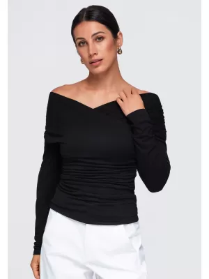 Női blúz OMBRE OW-TS-E0088 FEKETE