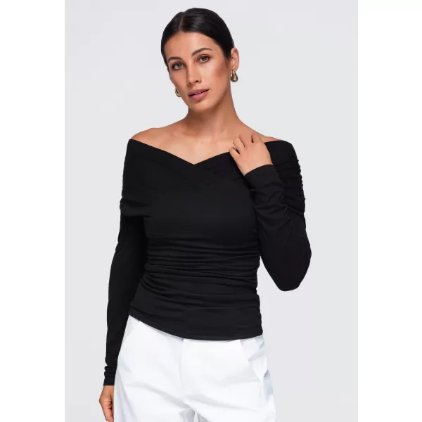  Női blúz OMBRE OW-TS-E0088 FEKETE 