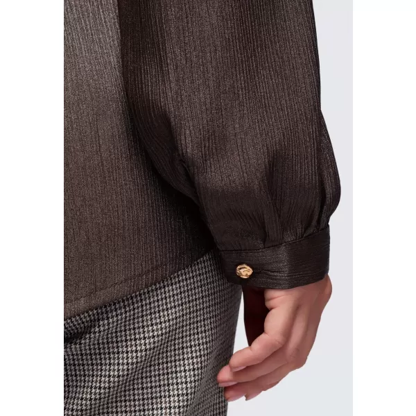  Női ing OMBRE OW-SH-E0071 BARNA 