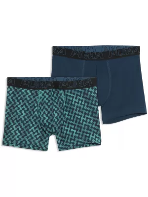 Férfi boxerek PUMA MEN GRAPHICAL PRINT BOXERS 2P 94780403 ZÖLD KOMBÓ