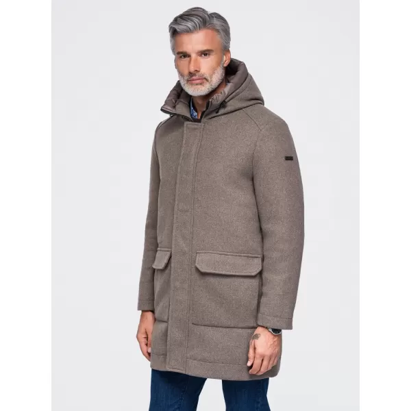  Férfi parka OMBRE OM-COWC-0161 HAMUSZÜRKE 
