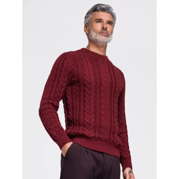  Férfi pulóver OMBRE OM-SWSW-0191 BURGUNDIA 