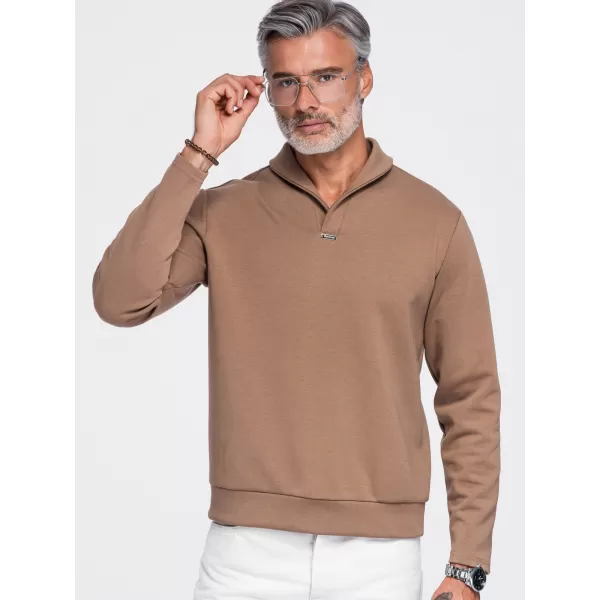  Férfi pulóver OMBRE OM-SSNZ-0262 BARNA 