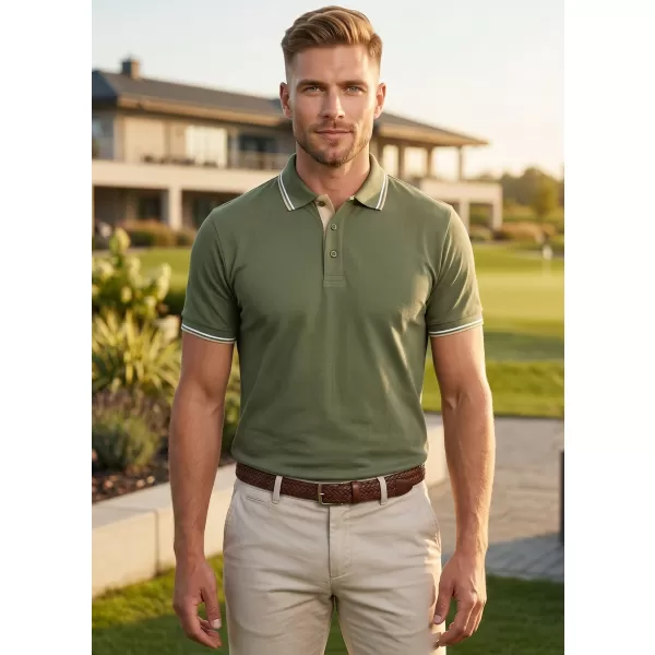  Férfi póló gallérral MALFINI FOCUS 232 KHAKI 