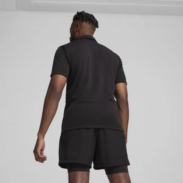  Férfi póló gallérral PUMA TEAMGOAL POLO 658771-03 PUMA FEKETE/FEHÉR/SÖTÉTSZÜRKE 