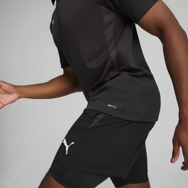  Férfi póló gallérral PUMA TEAMGOAL POLO 658771-03 PUMA FEKETE/FEHÉR/SÖTÉTSZÜRKE 