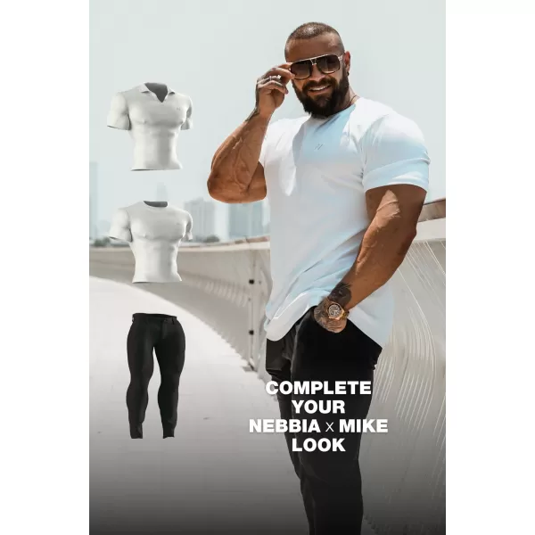  Férfi pólók NEBBIA MIKE MUSCLE FIT POLO 157 FEHÉR 