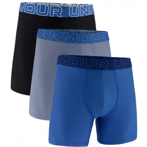  Férfi boxerek UNDER ARMOUR UA PERFORMANCE TECH - SOLID 6 -3PK 1383878-448 KÉK 