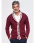 Férfi kardigán OMBRE OM-SWCD-0196 BURGUNDIA