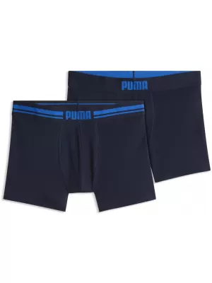 Férfi boxerek PUMA MEN EVERYDAY PLACED LOGO BOXER 2P 93847619 SÖTÉTKÉK/KÉK