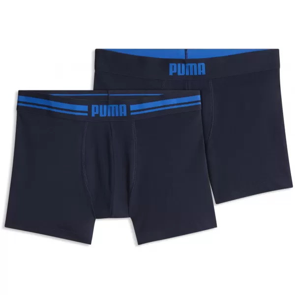 Férfi boxerek PUMA MEN EVERYDAY PLACED LOGO BOXER 2P 93847619 SÖTÉTKÉK/KÉK 