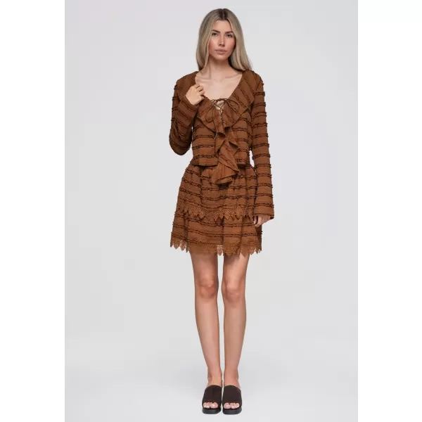  Női blúz OMBRE OW-TS-E0067 VILÁGOSBARNA 