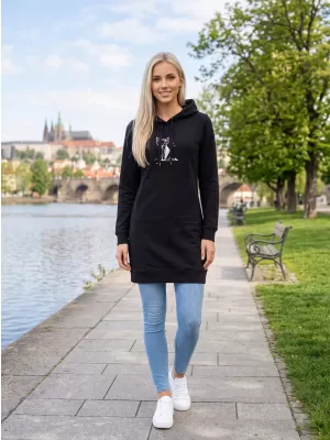 Hosszabbított női pulóver ALTISPORT ALW091419 FEKETE RÓZSASZÍN