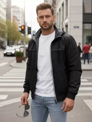 Férfi dzseki DSTREET TX5135 FEKETE