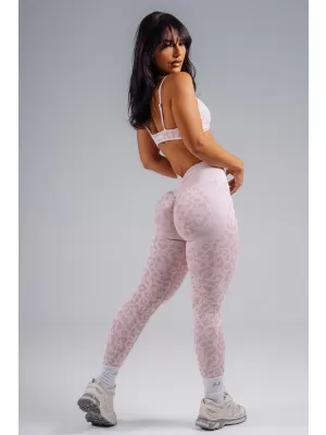 Közepes tartású leopárdmintás sportmelltartó NEBBIA PRIMAL 854 RÓZSASZÍN LEOPÁRD