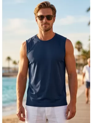 Férfi sport tank felső MALFINI BREEZE 820 SÖTÉTKÉK