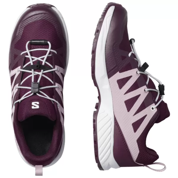  Gyerekcipők SALOMON OUTSCAPE WATERPROOF L49212600 TÉLI VIRÁGZÁS/HAJNAL RÓZSASZÍN/FEHÉR 