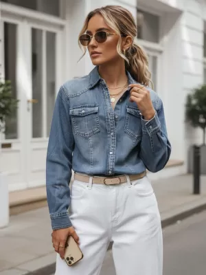 Női ing DSTREET DY0491 KÉK