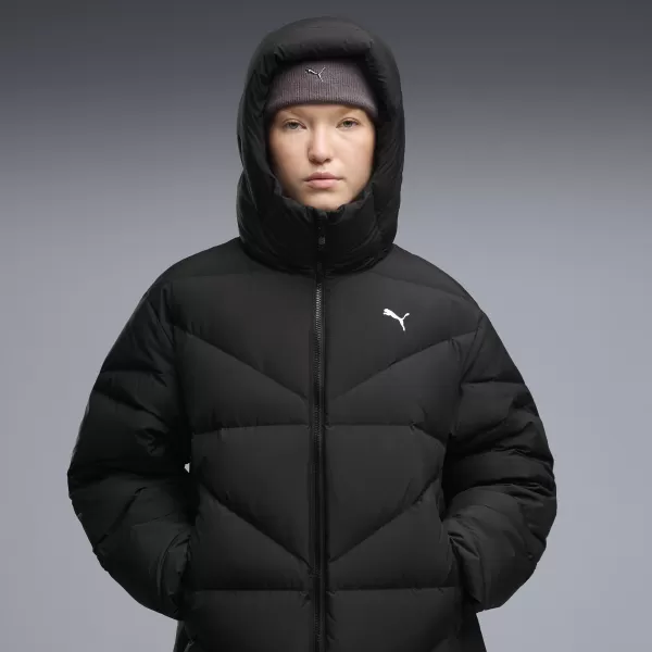  Női kabát PUMA HOODED DOWN PUFFER COAT W 69457901 PUMA FEKETE 